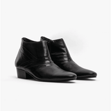 Club Cubano MARIO Mens Leather Cuban Heel Boots Black