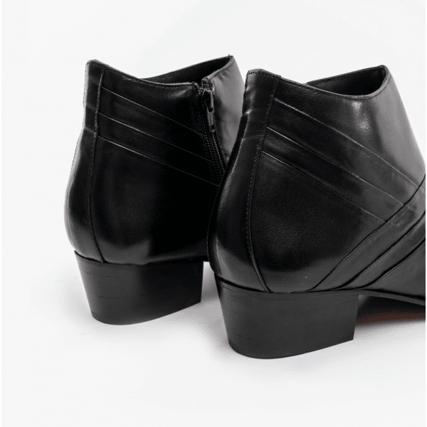 Club Cubano MARIO Mens Leather Cuban Heel Boots Black