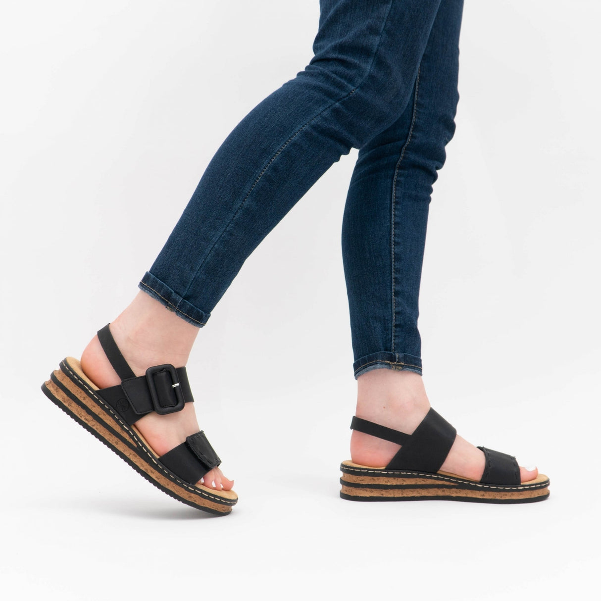 Rieker 62950-00 Womens Sandals Black