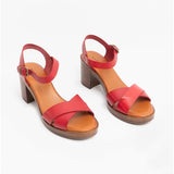 Hush Puppies GEORGIA Womens Leather Sandals Red