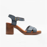 Hush Puppies GEORGIA Womens Leather Heeled Sandals Blue