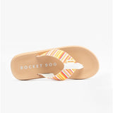 Rocket Dog ADIOS SIDELL STRIPE Womens Flip Flops Orange Multi