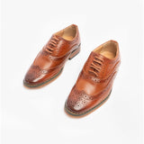 Goor TRAVIS JNR Boys Wingtip Brushed Brogues Dark Tan
