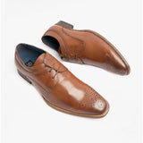 Goor HANSEN Mens Brogue Oxford Shoes Brown
