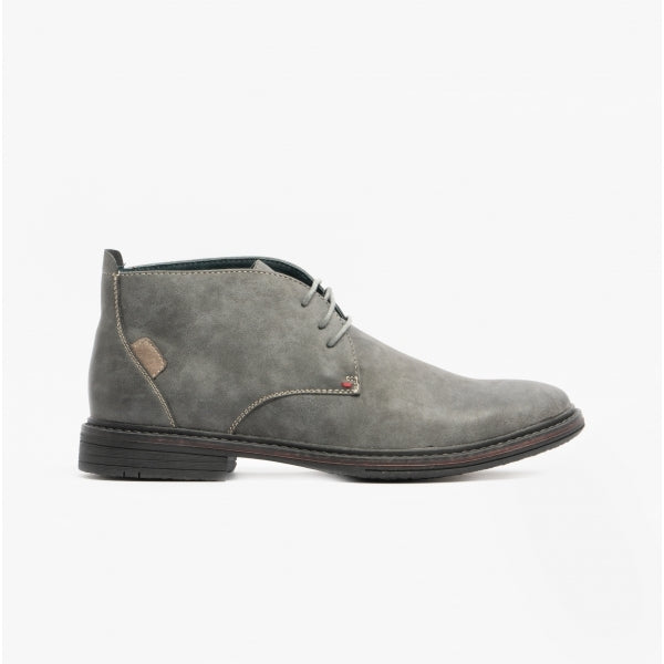 Goor CALEB Mens Nubuck Chukka Boots Grey