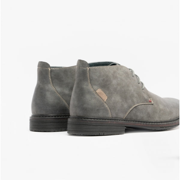 Goor CALEB Mens Nubuck Chukka Boots Grey