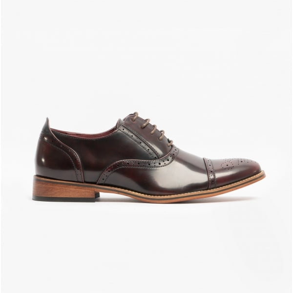 Goor FRANCIS Mens Oxford Lace Up Shoes Oxblood