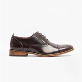 Goor FRANCIS Mens Oxford Lace Up Shoes Oxblood