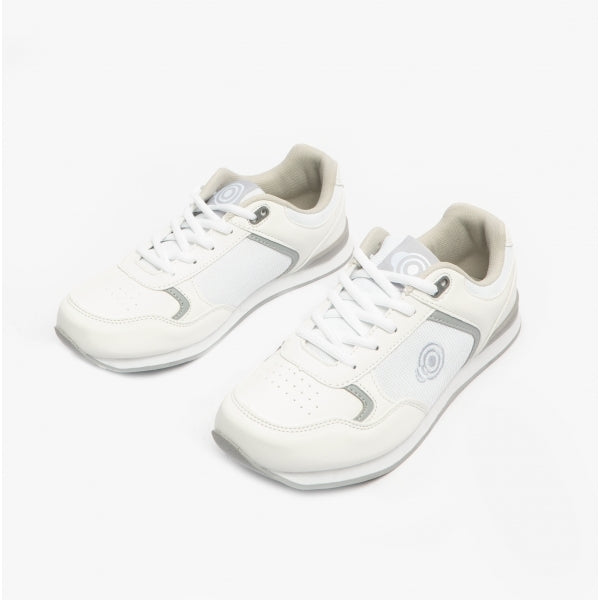 DEK KITTY Womens Lace Up Bowling Shoes/Trainers White/Grey
