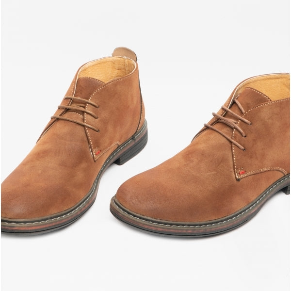 Goor CALEB Mens Nubuck Chukka Boots Tan