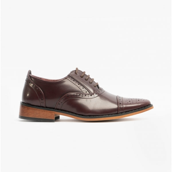 Goor FRANCIS JNR Boys Oxford Lace Up Shoes Oxblood