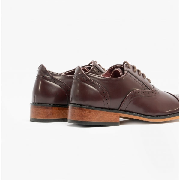 Goor FRANCIS JNR Boys Oxford Lace Up Shoes Oxblood
