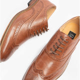 Goor MASON Mens Wingtip Brogues Brown