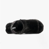 TOMS SOFIA Womens Faux Fur Slippers Black
