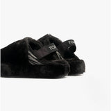 TOMS SOFIA Womens Faux Fur Slippers Black