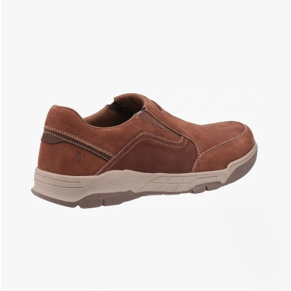 Hush Puppies FLETCHER Mens Leather Slip On Shoes Brown