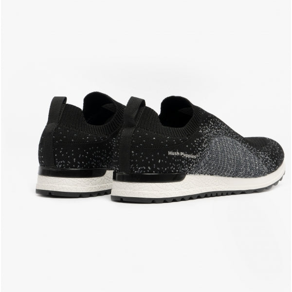 Hush Puppies ENNIS Womens Slip-On Trainers Black