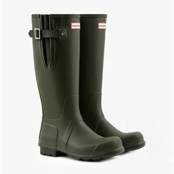 Hunter ORIGINAL SIDE ADJUSTABLE Mens Wellies Dark Olive