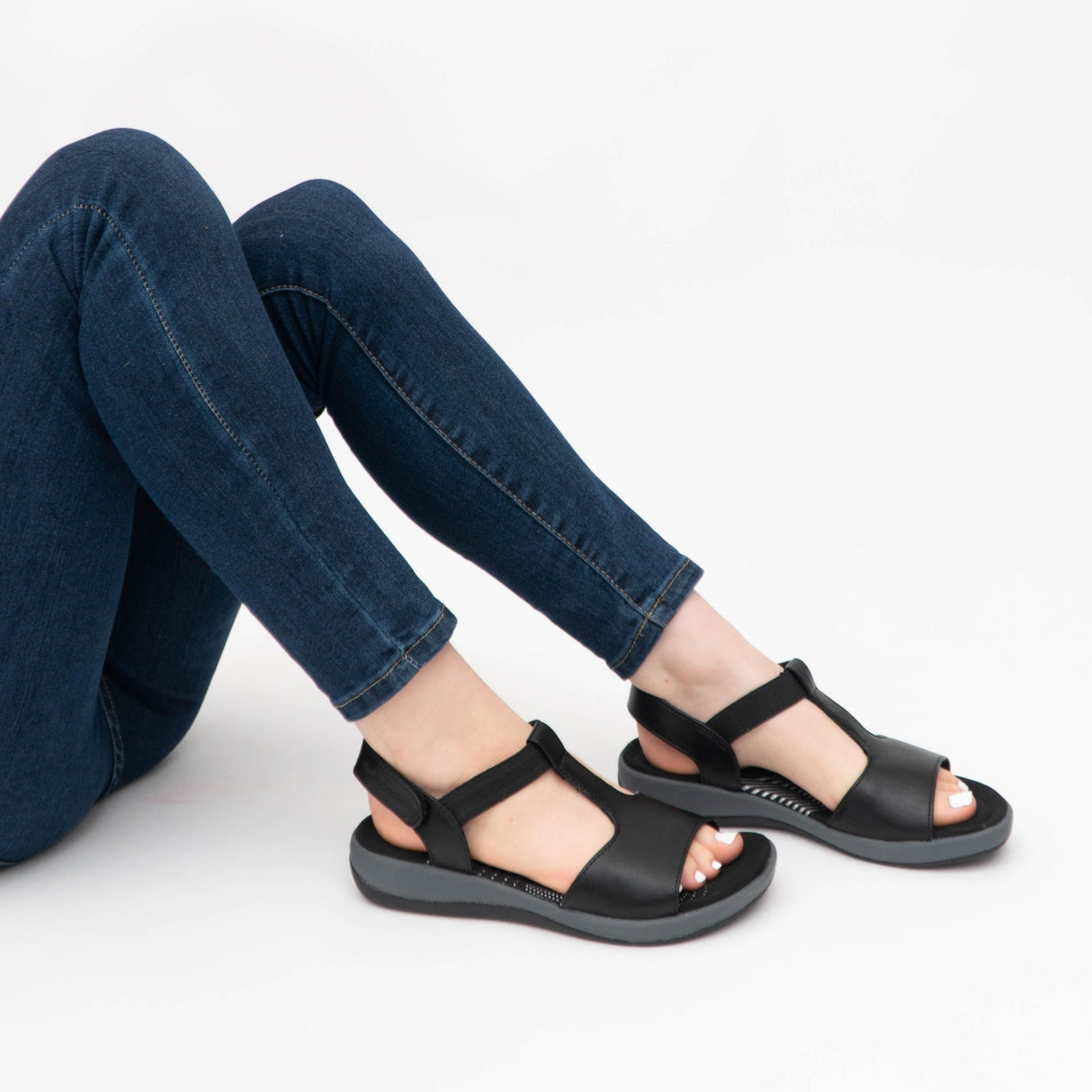 Hush Puppies SYLVIE Womens Leather Sandals Black