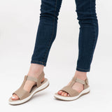 Hush Puppies SYLVIE Womens Leather Sandals Taupe