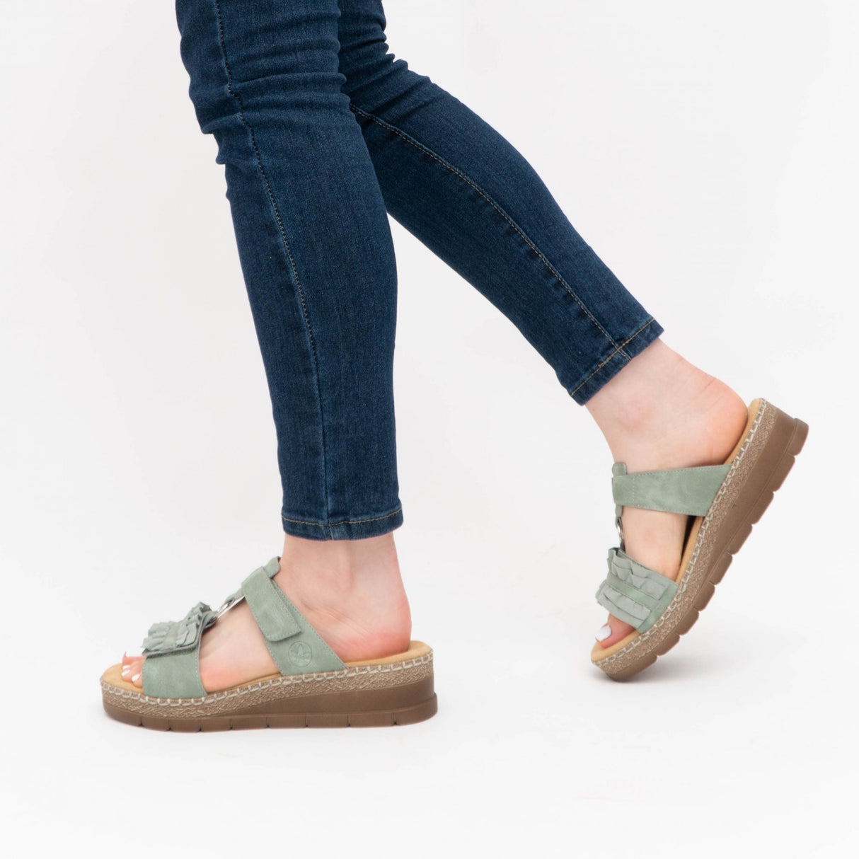 Rieker V1222-52 Womens Sandals Green