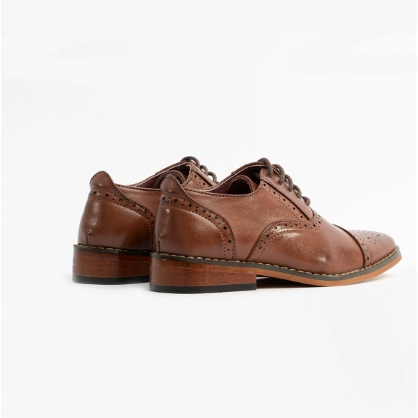 Goor FRANCIS JNR Boys Oxford Lace Up Shoes Brown