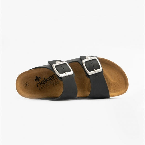 Rieker V8084-00 Womens Sandals Black