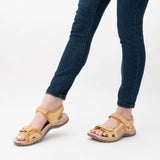 Free Spirit FRISCO Womens Leather Touch Fasten Sandals Dijon