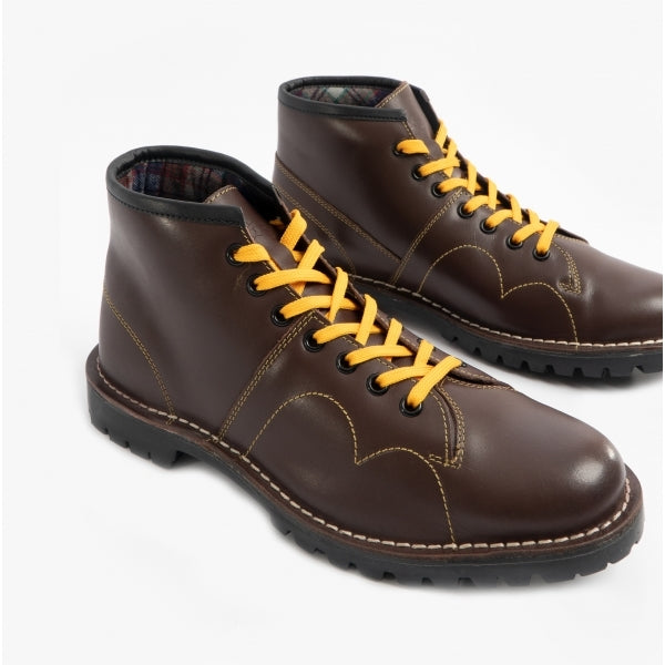 Grafters Unisex Leather Monkey Boots Wine