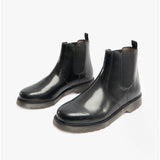 STB ELLIS Unisex Leather Air Cushioned Dealer Boots Polished Black