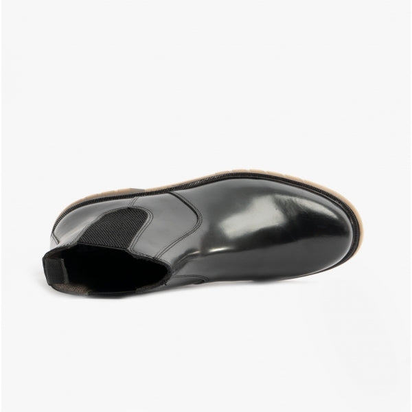 STB ELLIS Unisex Leather Air Cushioned Dealer Boots Polished Black