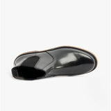 STB ELLIS Unisex Leather Air Cushioned Dealer Boots Polished Black