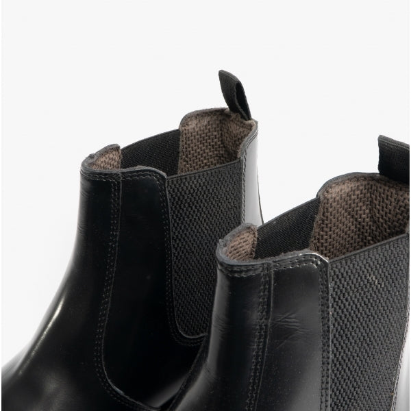 STB ELLIS Unisex Leather Air Cushioned Dealer Boots Polished Black