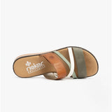 Rieker V3652-91 Womens Sandals Green/Tan/White
