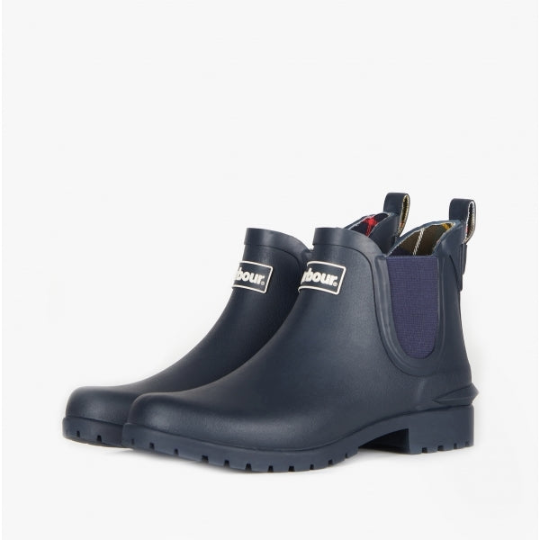 Barbour WILTON Womens Chelsea Wellington Boots Navy