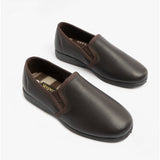 Sleepers HADLEY Mens Leather Slippers Brown