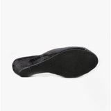 Sleepers ANNE Womens Wedge Mule Slippers Black