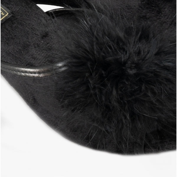 Sleepers ANNE Womens Wedge Mule Slippers Black