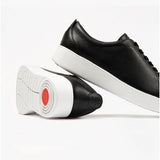 FitFlop RALLY Womens Leather Trainers Black/White