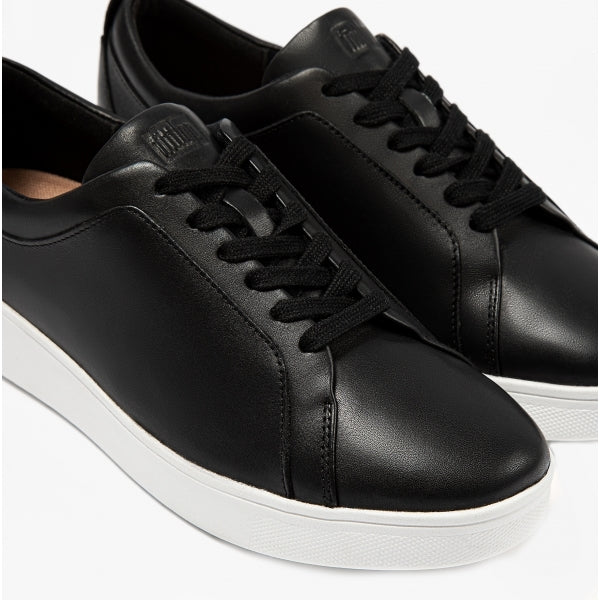FitFlop RALLY Womens Leather Trainers Black/White