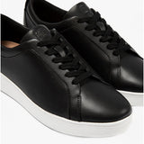 FitFlop RALLY Womens Leather Trainers Black/White