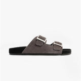 Barbour EDDIE Mens Suede Mule Slippers Dark Grey