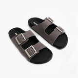 Barbour EDDIE Mens Suede Mule Slippers Dark Grey