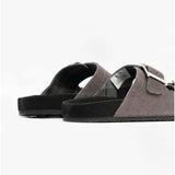 Barbour EDDIE Mens Suede Mule Slippers Dark Grey