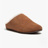 FitFlop CHRISSIE SHEARLING Womens Suede Mule Slippers Tumbled Tan