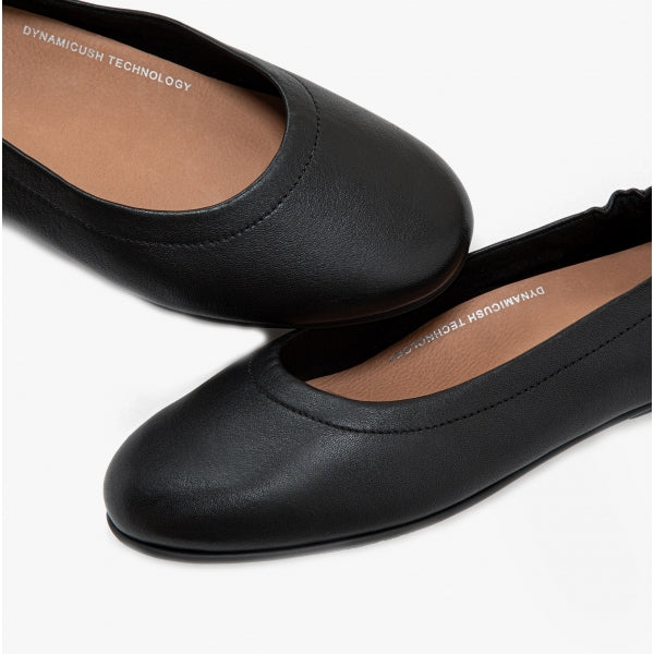 FitFlop ALLEGRO Womens Leather Ballerina Shoes Black