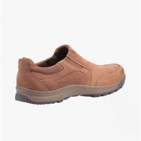 Hush Puppies JASPER Mens Leather Slip On Shoes Tan