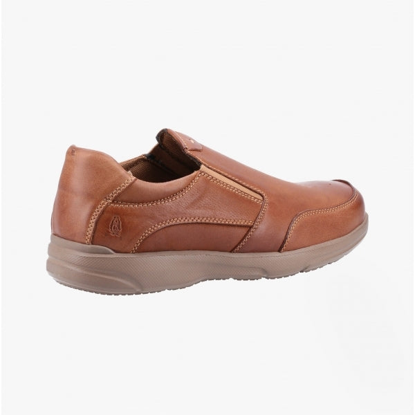 Hush Puppies AARON Mens Leather Slip-On Shoes Brown