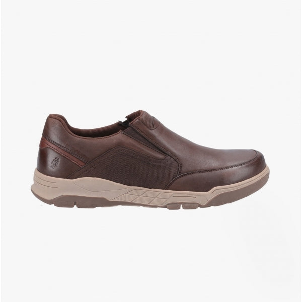 Hush Puppies FLETCHER Mens Leather Slip-On Shoes Brown