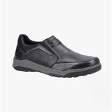 Hush Puppies FLETCHER Mens Leather Slip-On Shoes Black